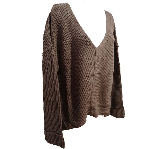 HOST PICK  New Raw Seams V-Neck Knit Pullover Sweater L - Picture 5 of 5